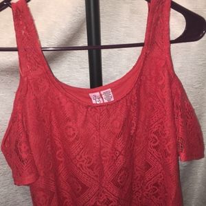 Cold Shoulder Red Top